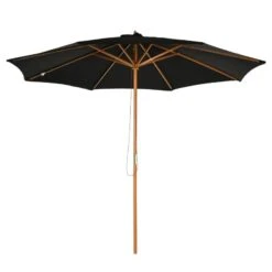 Outsunny 3m Bamboo Wooden Patio Umbrella 6 Ribs - Black - 840-065BK -OUTSUNNY Sales Shop outsunny 840 065bk 10