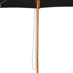 Outsunny 3m Bamboo Wooden Patio Umbrella 6 Ribs - Black - 840-065BK -OUTSUNNY Sales Shop outsunny 840 065bk 8