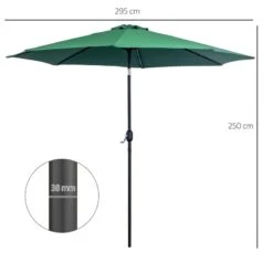 Outsunny 3m Patio Parasol With Tilt And Crank - Green - 840-070GN 16 Outsunny 3m Patio Parasol With Tilt And Crank - Green - 840-070GN -OUTSUNNY Sales Shop outsunny 840 070gn 1