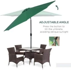 Outsunny 3m Patio Parasol With Tilt And Crank - Green - 840-070GN 15 Outsunny 3m Patio Parasol With Tilt And Crank - Green - 840-070GN -OUTSUNNY Sales Shop outsunny 840 070gn 2