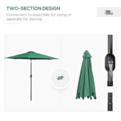 Outsunny 3m Patio Parasol With Tilt And Crank - Green - 840-070GN 13 Outsunny 3m Patio Parasol With Tilt And Crank - Green - 840-070GN -OUTSUNNY Sales Shop outsunny 840 070gn 4