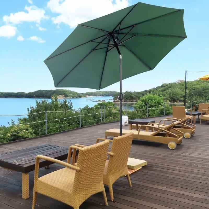 Outsunny 3m Patio Parasol With Tilt And Crank - Green - 840-070GN 1 Outsunny 3m Patio Parasol With Tilt And Crank - Green - 840-070GN