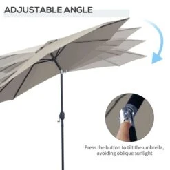 Outsunny 3m Patio Parasol With Tilt And Crank - Light Grey - 840-070GY -OUTSUNNY Sales Shop outsunny 840 070gy 2