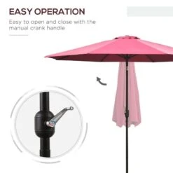 Outsunny 3m Patio Parasol With Tilt And Crank - Wine Red - 840-070WR -OUTSUNNY Sales Shop outsunny 840 070wr 2