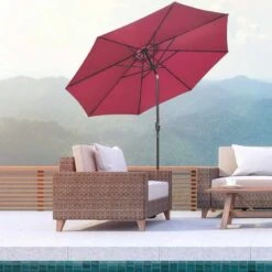 Outsunny 3m Patio Parasol With Tilt And Crank - Wine Red - 840-070WR -OUTSUNNY Sales Shop outsunny 840 070wr