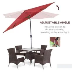 Outsunny 3m Patio Parasol With Tilt And Crank - Wine Red - 840-070WR -OUTSUNNY Sales Shop outsunny 840 070wr 4