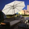Outsunny Tilt Patio Parasol With 24 LED Light & Hand Crank - White - 840-125CW -OUTSUNNY Sales Shop outsunny 840 125cw 9