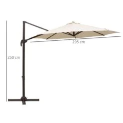 Outsunny 3m Beach Hanging Umbrella Parasol WithHand Crank - Beige - 840-126 19 Outsunny 3m Beach Hanging Umbrella Parasol WithHand Crank - Beige - 840-126 -OUTSUNNY Sales Shop outsunny 840 126