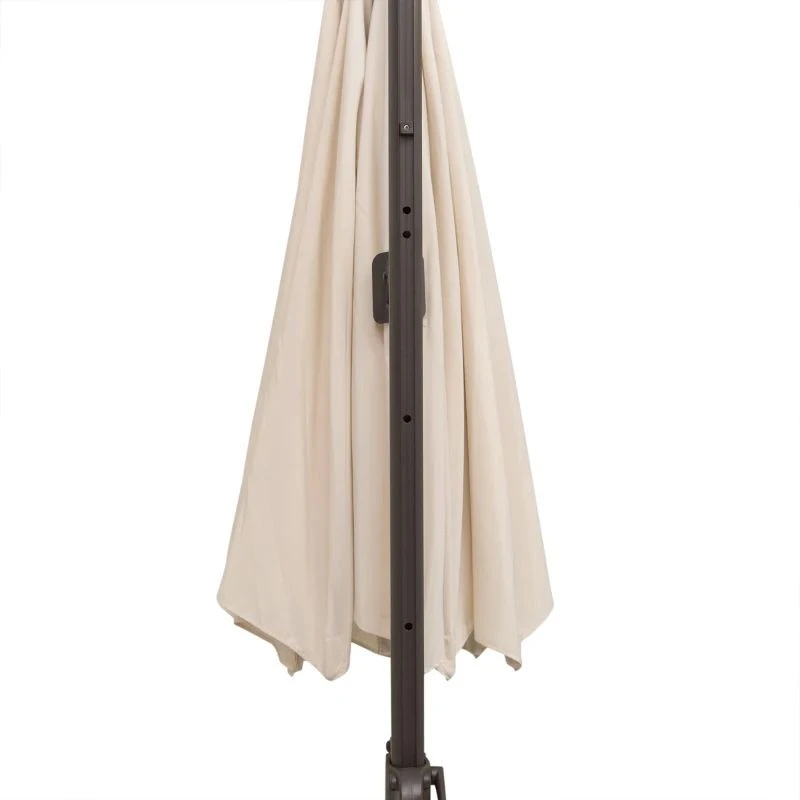Outsunny 3m Beach Hanging Umbrella Parasol WithHand Crank - Beige - 840-126 5 Outsunny 3m Beach Hanging Umbrella Parasol WithHand Crank - Beige - 840-126 - Image 5