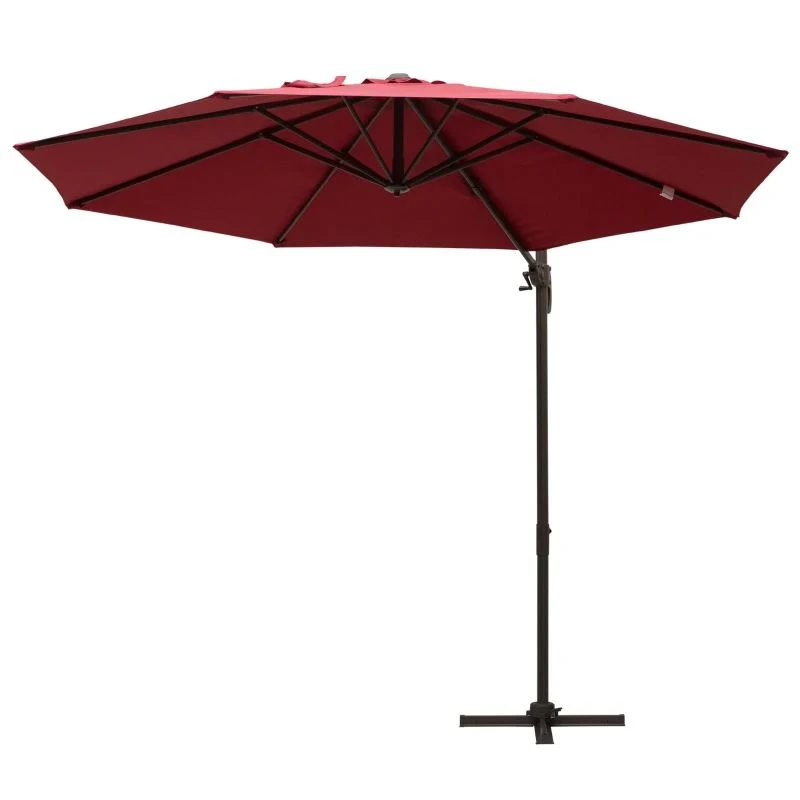 Outsunny 3m Cantilever Parasol With Aluminium Frame - Wine Red - 840-126WR 3 Outsunny 3m Cantilever Parasol With Aluminium Frame - Wine Red - 840-126WR - Image 3