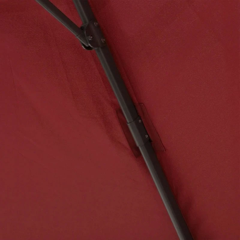 Outsunny 3m Cantilever Parasol With Aluminium Frame - Wine Red - 840-126WR 2 Outsunny 3m Cantilever Parasol With Aluminium Frame - Wine Red - 840-126WR - Image 2