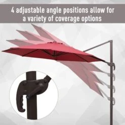 Outsunny 3m Cantilever Parasol With Aluminium Frame - Wine Red - 840-126WR 19 Outsunny 3m Cantilever Parasol With Aluminium Frame - Wine Red - 840-126WR -OUTSUNNY Sales Shop outsunny 840 126wr 3