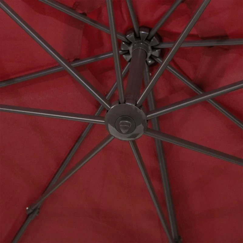 Outsunny 3m Cantilever Parasol With Aluminium Frame - Wine Red - 840-126WR 7 Outsunny 3m Cantilever Parasol With Aluminium Frame - Wine Red - 840-126WR - Image 7