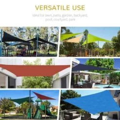 Outsunny 5m X 5m X 5m Triangle Sun Shade Sail UV Block - Charcoal Grey - 840-231 16 Outsunny 5m X 5m X 5m Triangle Sun Shade Sail UV Block - Charcoal Grey - 840-231 -OUTSUNNY Sales Shop outsunny 840 231 4