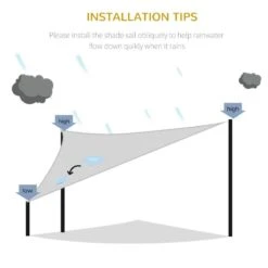 Outsunny 4x4m Triangle Sun Shade Sail UV Protection With Steel Rings Ropes - Grey - 840-231V01 -OUTSUNNY Sales Shop outsunny 840 231v01 6