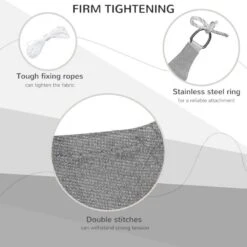 Outsunny 4 X 3m Rectangle Sun Shade Sail With Mounting Ropes UV Protection - Charcoal Grey - 840-233 16 Outsunny 4 X 3m Rectangle Sun Shade Sail With Mounting Ropes UV Protection - Charcoal Grey - 840-233 -OUTSUNNY Sales Shop outsunny 840 233 4