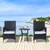 Outsunny 2 Seat Rattan Bistro Chair And Table Set - Black - 841-094 -OUTSUNNY Sales Shop outsunny 841 094 8