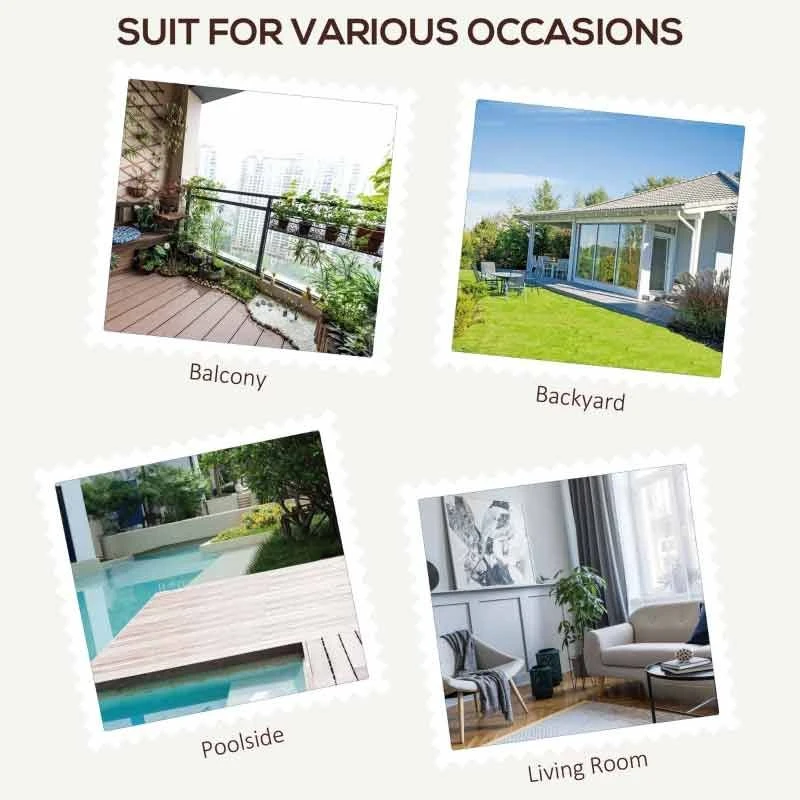 Outsunny Rattan Garden Rocking Chair With Cushion - Light Grey - 841-146LG 7 Outsunny Rattan Garden Rocking Chair With Cushion - Light Grey - 841-146LG - Image 7