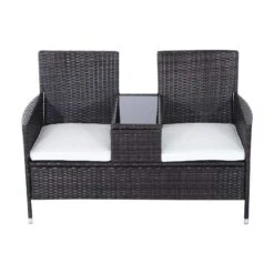 Outsunny 2-Seater Rattan Garden Chair Set With Middle Table - Brown - 841-149BN -OUTSUNNY Sales Shop outsunny 841 149bn 13