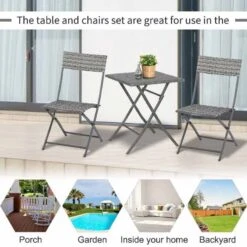 Outsunny 2-Seater Bistro Set - Grey - 841-176GY -OUTSUNNY Sales Shop outsunny 841 176gy 5