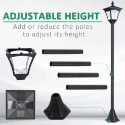 Outsunny Solar Powered Lamp Post - Black - 842-107 16 Outsunny Solar Powered Lamp Post - Black - 842-107 -OUTSUNNY Sales Shop outsunny 842 107 4