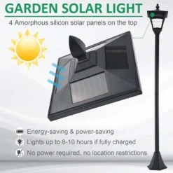 Outsunny Solar Powered Lamp - Black - 842-108 17 Outsunny Solar Powered Lamp - Black - 842-108 -OUTSUNNY Sales Shop outsunny 842 108 3
