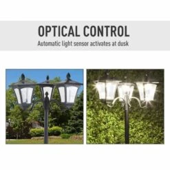 Outsunny Solar Sensor Garden Lamp - Black - 842-109 -OUTSUNNY Sales Shop outsunny 842 109 3
