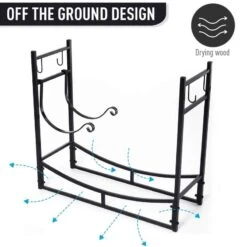 Outsunny Firewood Stand Log Rack Holder - Black - 842-129 -OUTSUNNY Sales Shop outsunny 842 129 4