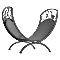 Outsunny Iron Arched Opaque Log Rack - Black - 842-156 -OUTSUNNY Sales Shop outsunny 842 156 1