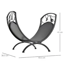 Outsunny Iron Arched Opaque Log Rack - Black - 842-156 -OUTSUNNY Sales Shop outsunny 842 156 2