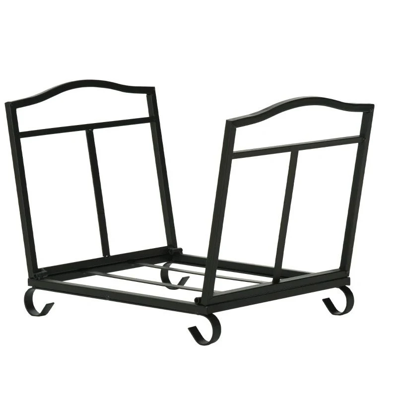 Outsunny Foldable Firewood Log Rack - Black - 842-200 2 Outsunny Foldable Firewood Log Rack - Black - 842-200 - Image 2