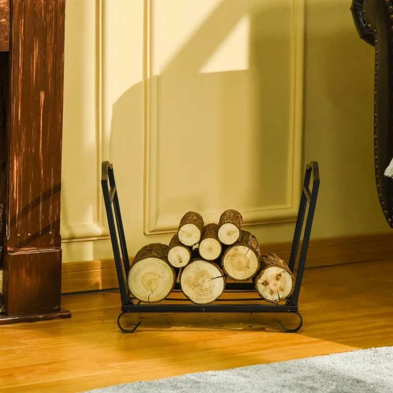 Outsunny Foldable Firewood Log Rack - Black - 842-200 5 Outsunny Foldable Firewood Log Rack - Black - 842-200 - Image 5