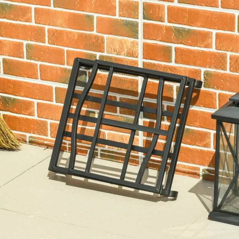 Outsunny Foldable Firewood Log Rack - Black - 842-200 4 Outsunny Foldable Firewood Log Rack - Black - 842-200 - Image 4