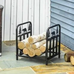 Outsunny Firewood Log Rack - Black - 842-202 19 Outsunny Firewood Log Rack - Black - 842-202 -OUTSUNNY Sales Shop outsunny 842 202 1