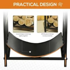 Outsunny Firewood Log Rack - Black - 842-202 16 Outsunny Firewood Log Rack - Black - 842-202 -OUTSUNNY Sales Shop outsunny 842 202 4