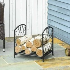 Outsunny Firewood Log Rack - Black - 842-210 -OUTSUNNY Sales Shop outsunny 842 210 6