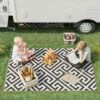 Outsunny 4 X 6ft Reversible Outdoor Rug - Black & White - 844-479 11 Outsunny 4 X 6ft Reversible Outdoor Rug - Black & White - 844-479 -OUTSUNNY Sales Shop outsunny 844 479 1
