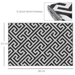 Outsunny 4 X 6ft Reversible Outdoor Rug - Black & White - 844-479 -OUTSUNNY Sales Shop outsunny 844 479 2