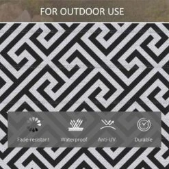 Outsunny 4 X 6ft Reversible Outdoor Rug - Black & White - 844-479 -OUTSUNNY Sales Shop outsunny 844 479 4