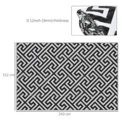 Outsunny 5 X 8ft Reversible Outdoor Rug - Black & White - 844-479V01 17 Outsunny 5 X 8ft Reversible Outdoor Rug - Black & White - 844-479V01 -OUTSUNNY Sales Shop outsunny 844 479v01 2
