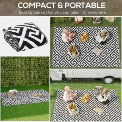 Outsunny 5 X 8ft Reversible Outdoor Rug - Black & White - 844-479V01 16 Outsunny 5 X 8ft Reversible Outdoor Rug - Black & White - 844-479V01 -OUTSUNNY Sales Shop outsunny 844 479v01 3