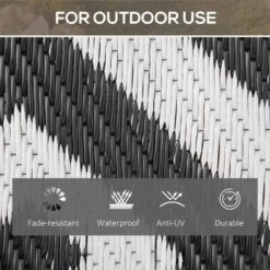 Outsunny 5 X 8ft Reversible Outdoor Rug - Black & White - 844-479V01 15 Outsunny 5 X 8ft Reversible Outdoor Rug - Black & White - 844-479V01 -OUTSUNNY Sales Shop outsunny 844 479v01 4