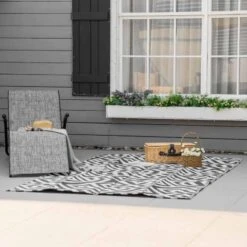 Outsunny 5 X 8ft Reversible Outdoor Rug - Black & White - 844-479V01 12 Outsunny 5 X 8ft Reversible Outdoor Rug - Black & White - 844-479V01 -OUTSUNNY Sales Shop outsunny 844 479v01 7