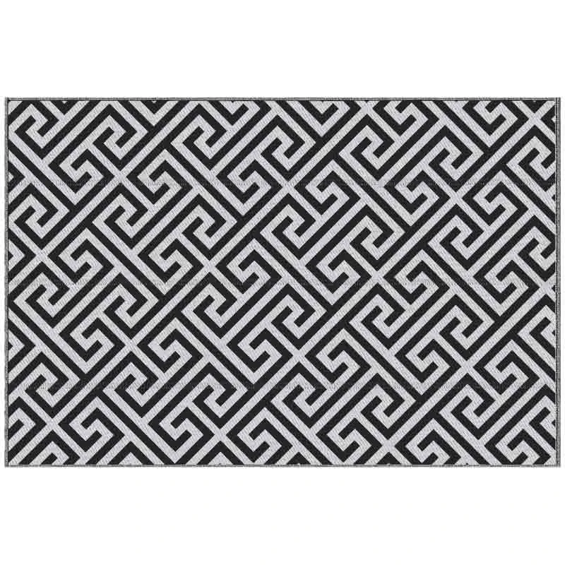 Outsunny 5 X 8ft Reversible Outdoor Rug - Black & White - 844-479V01 10 Outsunny 5 X 8ft Reversible Outdoor Rug - Black & White - 844-479V01 - Image 10