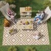 Outsunny Reversible Outdoor Rug With Carry Bag And Ground Stakes - Brown & White - 844-637V01TE -OUTSUNNY Sales Shop outsunny 844 637v01te 1