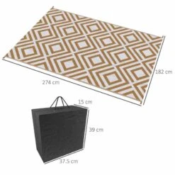 Outsunny Reversible Outdoor Rug With Carry Bag And Ground Stakes - Brown & White - 844-637V01TE 19 Outsunny Reversible Outdoor Rug With Carry Bag And Ground Stakes - Brown & White - 844-637V01TE -OUTSUNNY Sales Shop outsunny 844 637v01te 2