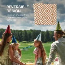 Outsunny Reversible Outdoor Rug With Carry Bag And Ground Stakes - Brown & White - 844-637V01TE 16 Outsunny Reversible Outdoor Rug With Carry Bag And Ground Stakes - Brown & White - 844-637V01TE -OUTSUNNY Sales Shop outsunny 844 637v01te 5