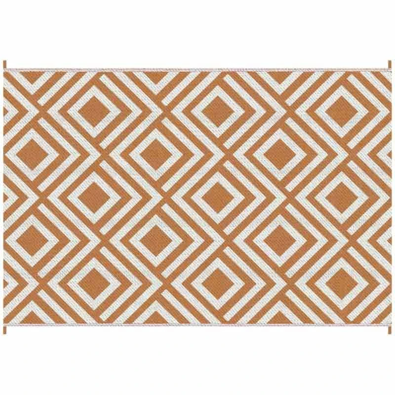 Outsunny Reversible Outdoor Rug With Carry Bag And Ground Stakes - Brown & White - 844-637V01TE 5 Outsunny Reversible Outdoor Rug With Carry Bag And Ground Stakes - Brown & White - 844-637V01TE - Image 5