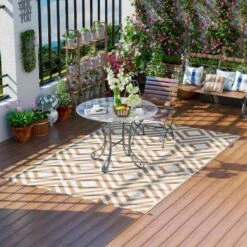 Outsunny Reversible Outdoor Rug With Carry Bag And Ground Stakes - Brown & White - 844-637V01TE 13 Outsunny Reversible Outdoor Rug With Carry Bag And Ground Stakes - Brown & White - 844-637V01TE -OUTSUNNY Sales Shop outsunny 844 637v01te 8