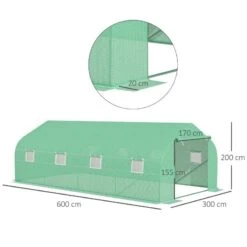 Outsunny Large Polytunnel Greenhouse With Roll-up Door & Windows 600L X 300W X 200Hcm - Green - 845-011 -OUTSUNNY Sales Shop outsunny 845 011 dimensions